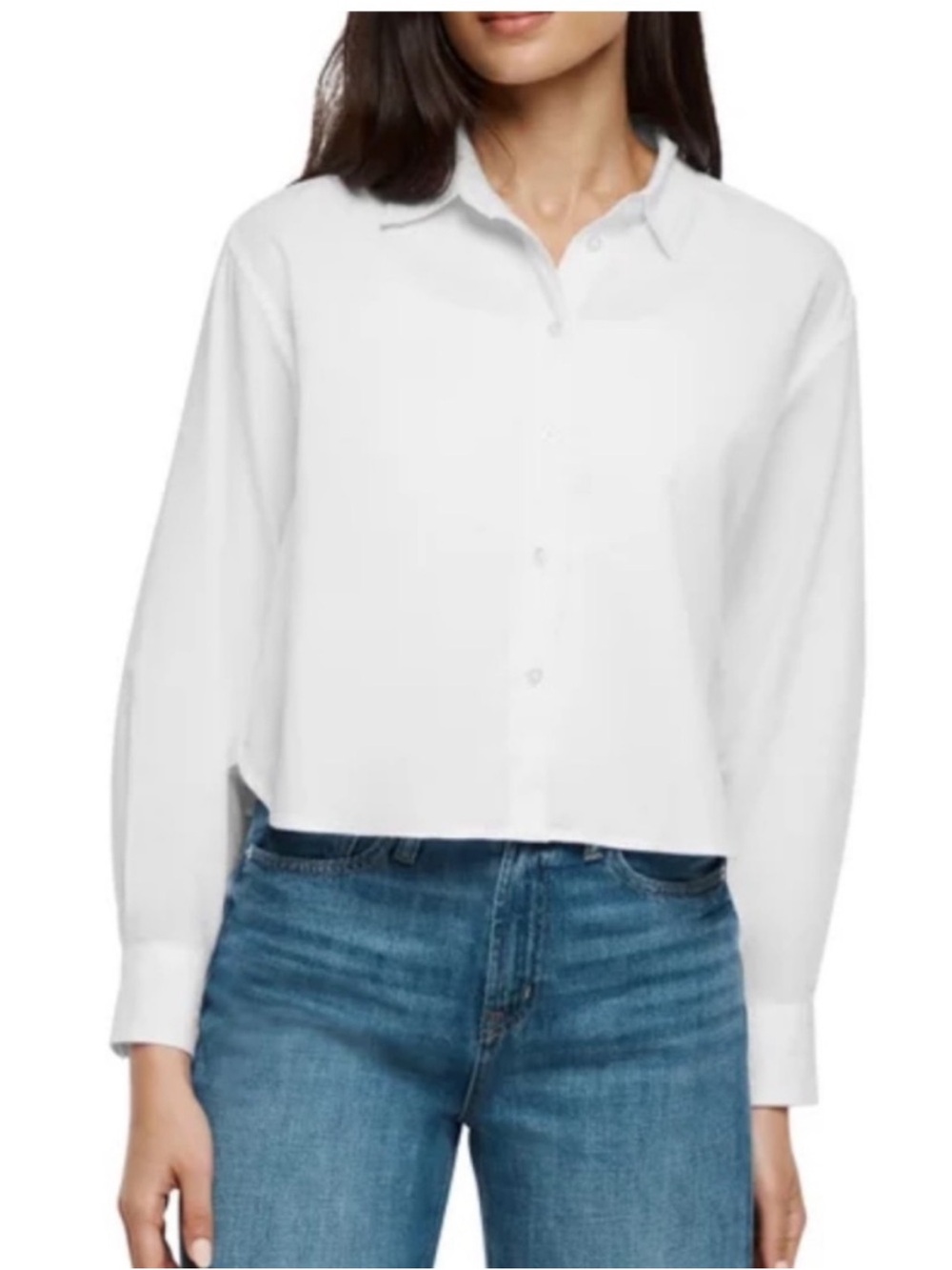GAP NWT Cropped White Button-Down Poplin Shirt -
Size XL